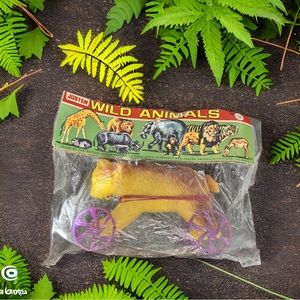 Vintage JUSTEN Wild Animals Plastic Pull Toy UNOPENED Bear 🐻 British Colony